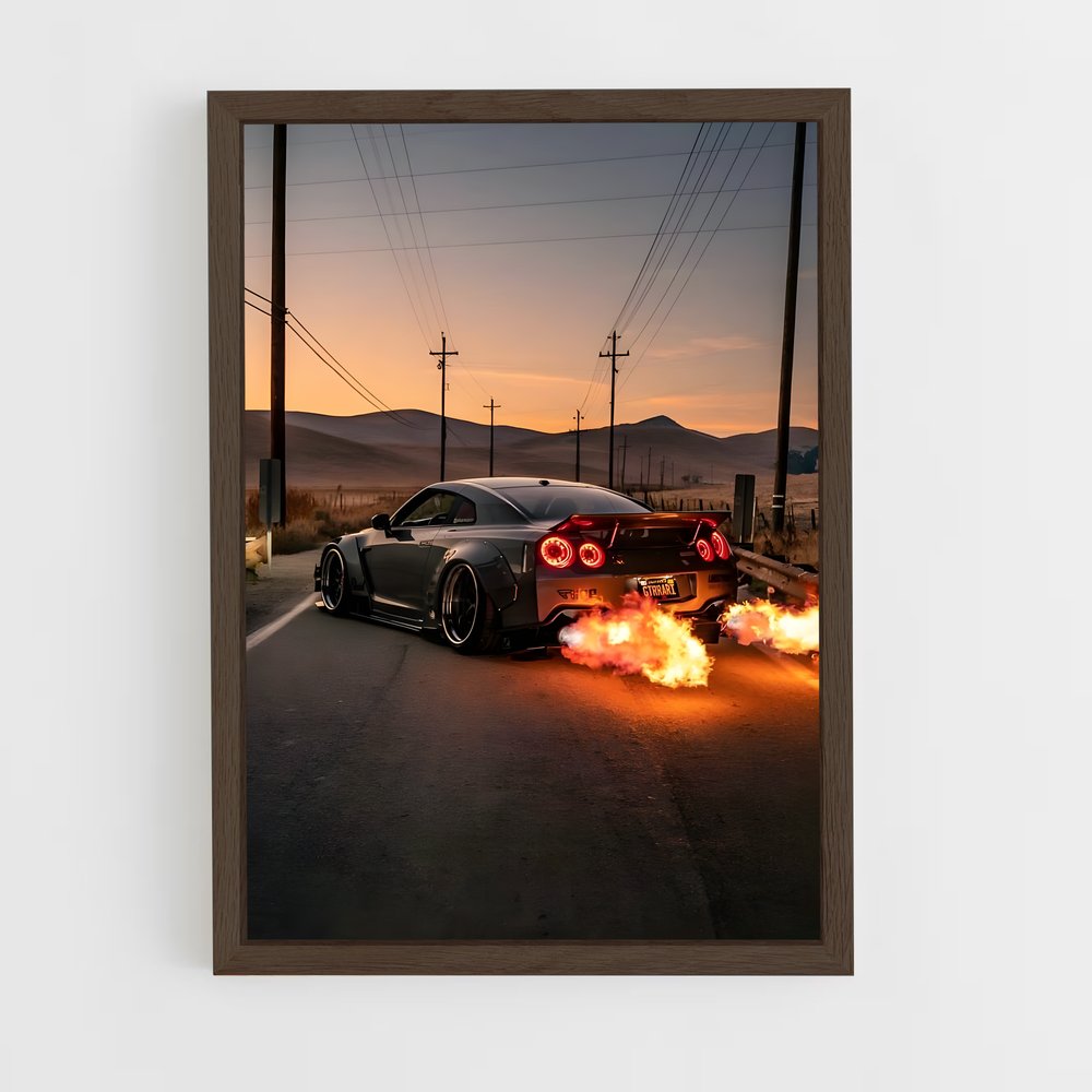 Poster Flamme sur Route – affiche Nissan (vue 5)